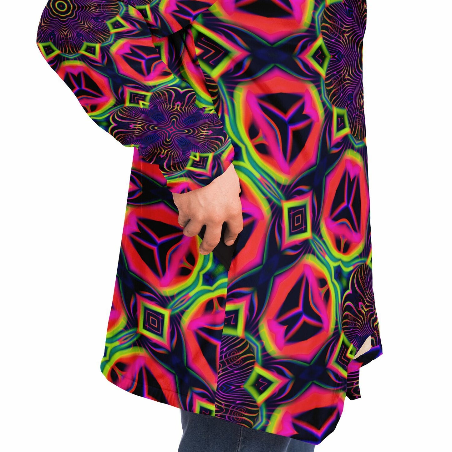 "Psychedelic Tracers Mandala" HOODED CLOAK