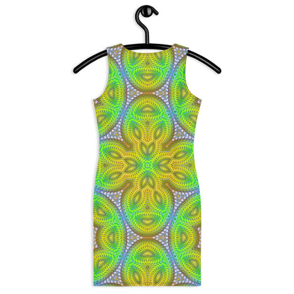 Back view of the Activation Initiated bodycon dress, alternate angle.