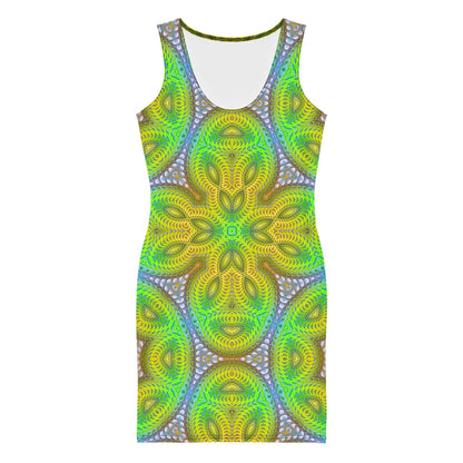 Alternate front view of a model wearing the Activation Initiated bodycon dress.