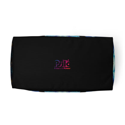 Bottom view of the Polaris duffle bag showing its flat base.