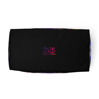 Bottom view of the Immortal Truth duffle bag showing its flat base.