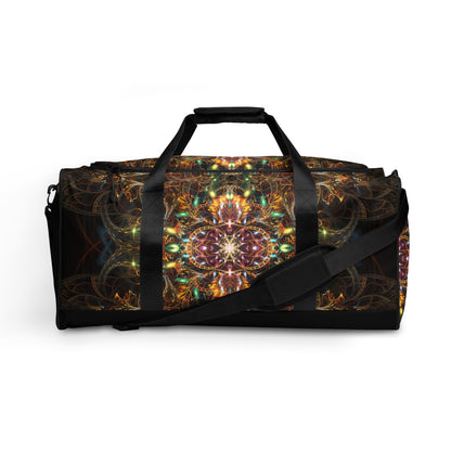Straight on front view of the Sigil of Valor duffle bag showing the dual carry handles.