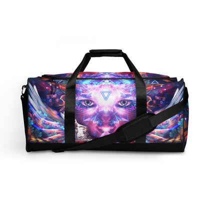 Front-facing view of the Lapis Philosophorum duffle bag print.
