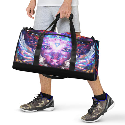 Straight-on front view of the Lapis Philosophorum duffle bag.