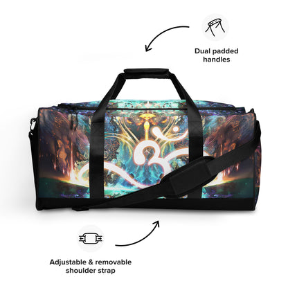 Straight-on front view of the Density 432 duffle bag.