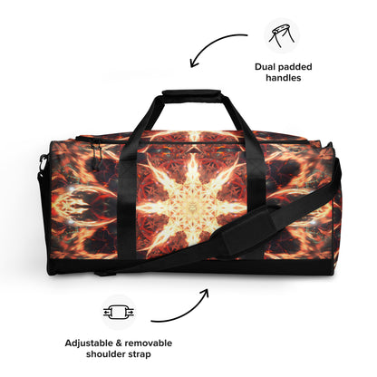 Straight-on front view of the Muladhara duffle bag.