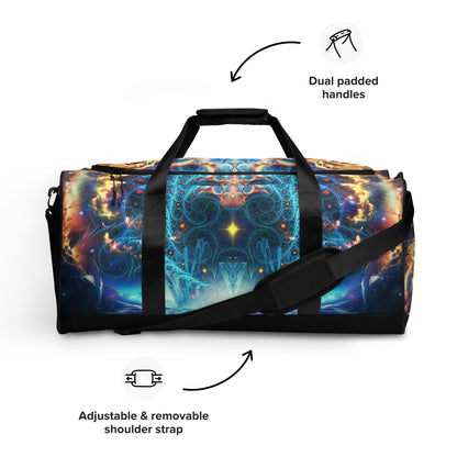 Straight-on front view of the Polaris duffle bag.
