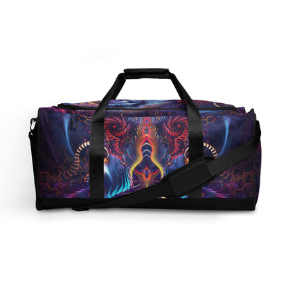 Straight-on front view of the Empurrress duffle bag.