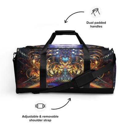 Straight-on front view of the Immortal Truth duffle bag.