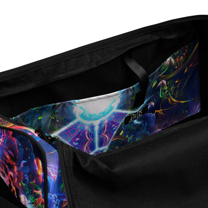 Interior view of the Hunter's Moon duffle bag showing the multiple inside pockets.
