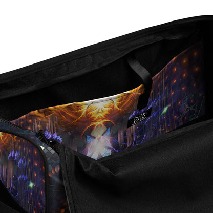 Interior view of the Immortal Truth duffle bag showing the multiple inside pockets.