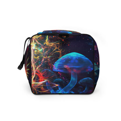 Left side view of the Peekaboo duffle bag.
