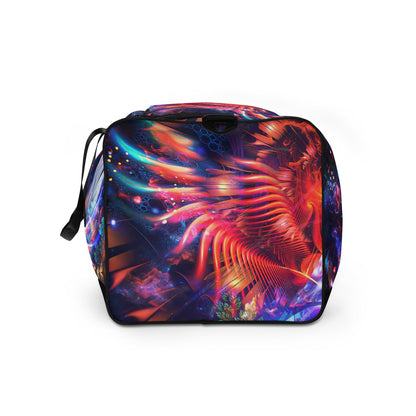 Left side view of the Lapis Philosophorum duffle bag.