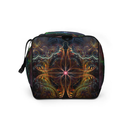 Left side view of the 'Heightened Stroll' duffle bag showing its profile.