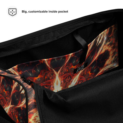 Close-up of the T-piping seam on the Muladhara duffle bag.