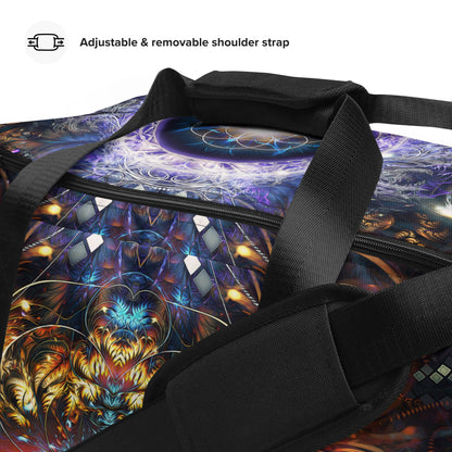 Close-up of the T-piping seam on the Immortal Truth duffle bag.