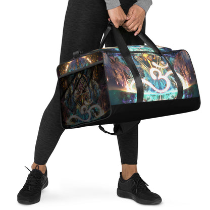 Another right-front angle of the Density 432 duffle bag showing the T-piping seam.
