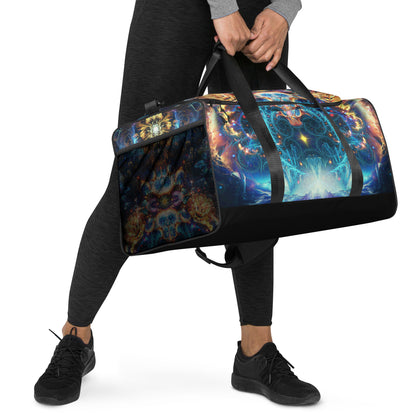 Another right-front angle of the Polaris duffle bag showing the T-piping seam.