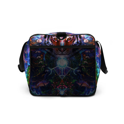 Right side view of the Hunter's Moon duffle bag showing the adjustable padded shoulder strap.