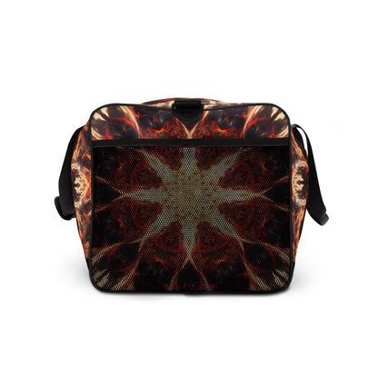 Right side view of the Muladhara duffle bag showing the adjustable padded shoulder strap.