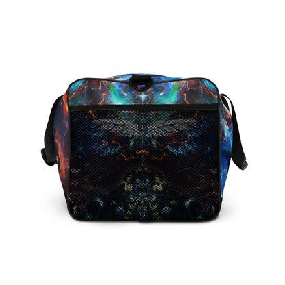 Right side view of the Soul Seeker duffle bag showing the adjustable padded shoulder strap.
