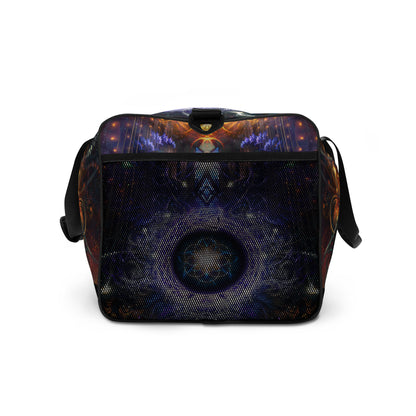 Right side view of the Immortal Truth duffle bag showing the adjustable padded shoulder strap.