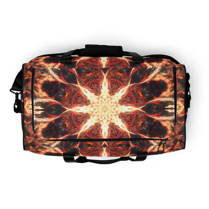 Top view of the Muladhara duffle bag showing the zippered main compartment.