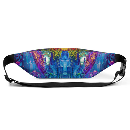 Back view of The Sacred Vine fanny pack showing the adjustable strap and lining.