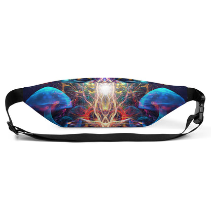 Back view of the Peekaboo fanny pack showing the adjustable strap and lining.