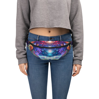 Another front view of the Magnus Opum fanny pack showing the full cosmic composer print.