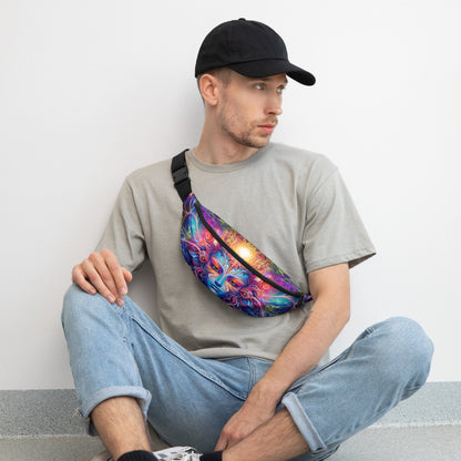 Second front view of The Sacred Vine fanny pack highlighting the ayahuasca-inspired vine print.