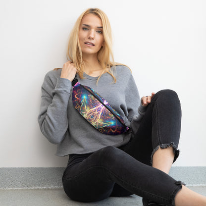 Another front view of the Peekaboo fanny pack showing the full fantasy owl print.