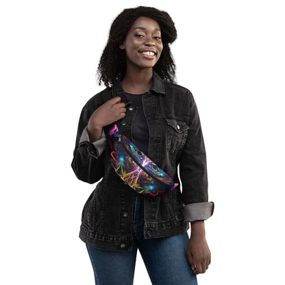 Second front view of the Peekaboo fanny pack highlighting the fantasy owl print.
