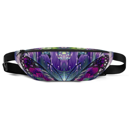 Close-up of the fractal butterfly pattern on the Emergence fanny pack.