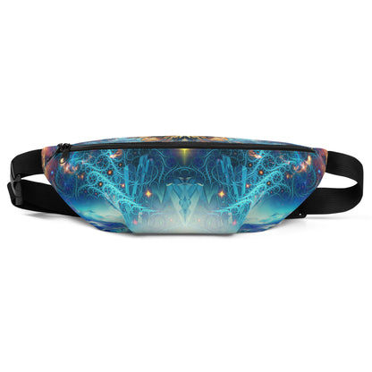 Full front view of the Polaris fanny pack, cosmic rave design.