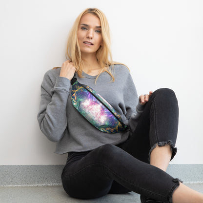 Front-facing shot of the Nectar all-over print fanny pack.