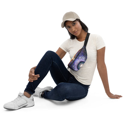 Additional front view of the Immortal Truth fanny pack and its ouroboros and seed of life print.