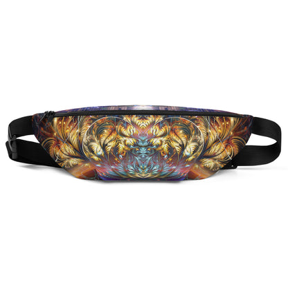 Another front angle of the Immortal Truth V2 fanny pack showing the fractal chaos and order design.