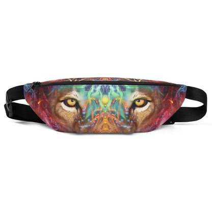 Another front angle of the Genesis fanny pack showing the lion and lioness design.