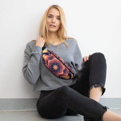 Additional front view of the Mandala Bloom V2 fanny pack and its fractal flower mandala print.