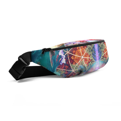 Side view of the Primordial Soup fanny pack showing the adjustable strap.