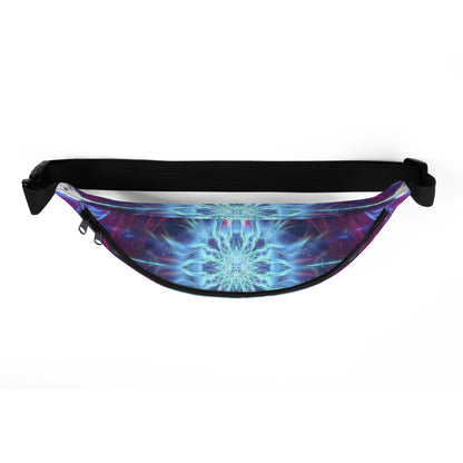Top-down view of the Angelic Force fanny pack's zipper closure.