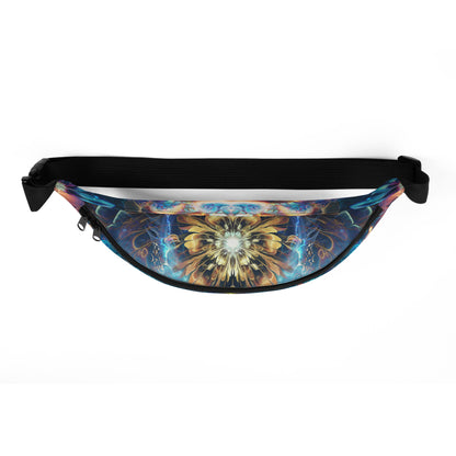 Top-down view of the Polaris fanny pack's zipper closure.