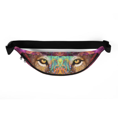Top-down view of the Genesis fanny pack's zipper closure.