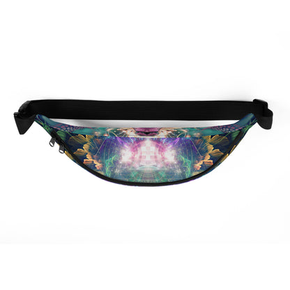 Top-down view of the Nectar fanny pack's zipper closure.