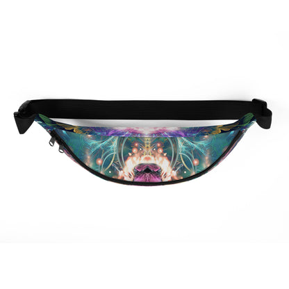 Top-down view of the Nectar fanny pack's zipper closure.