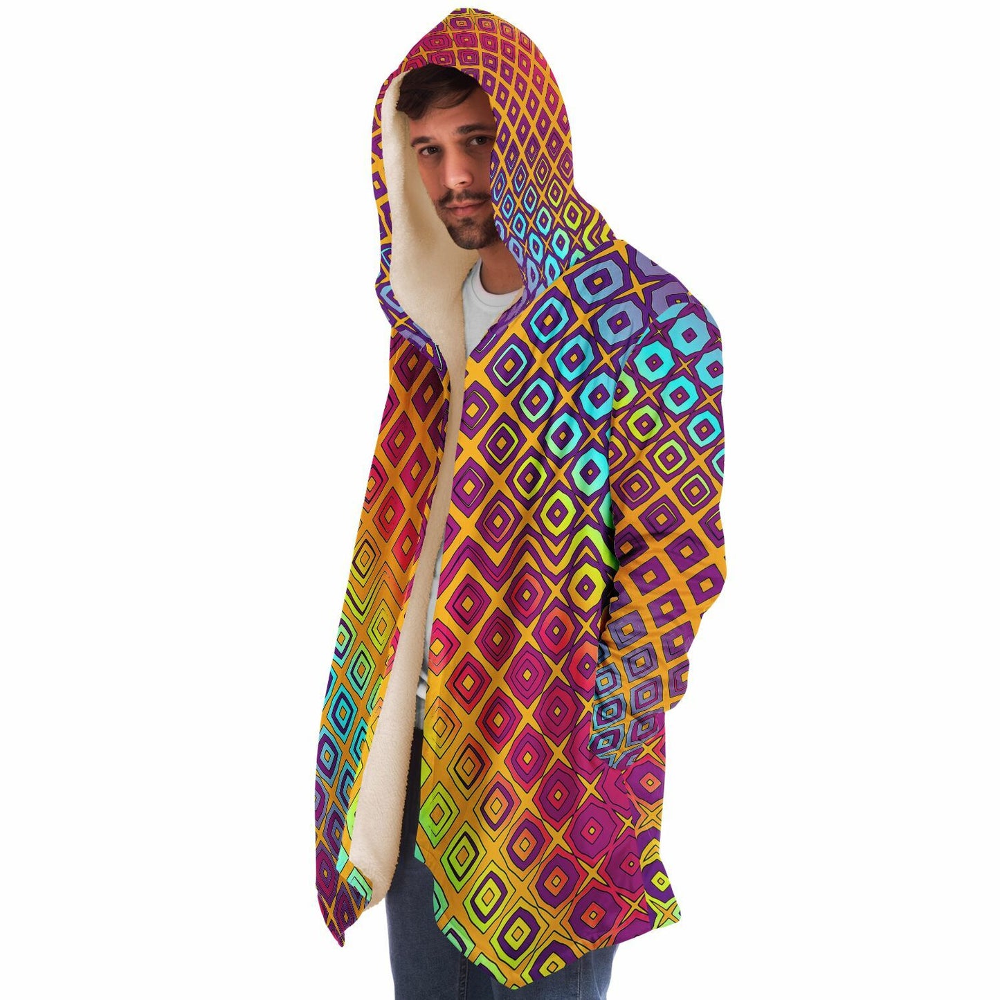 "Peacocking" HOODED CLOAK