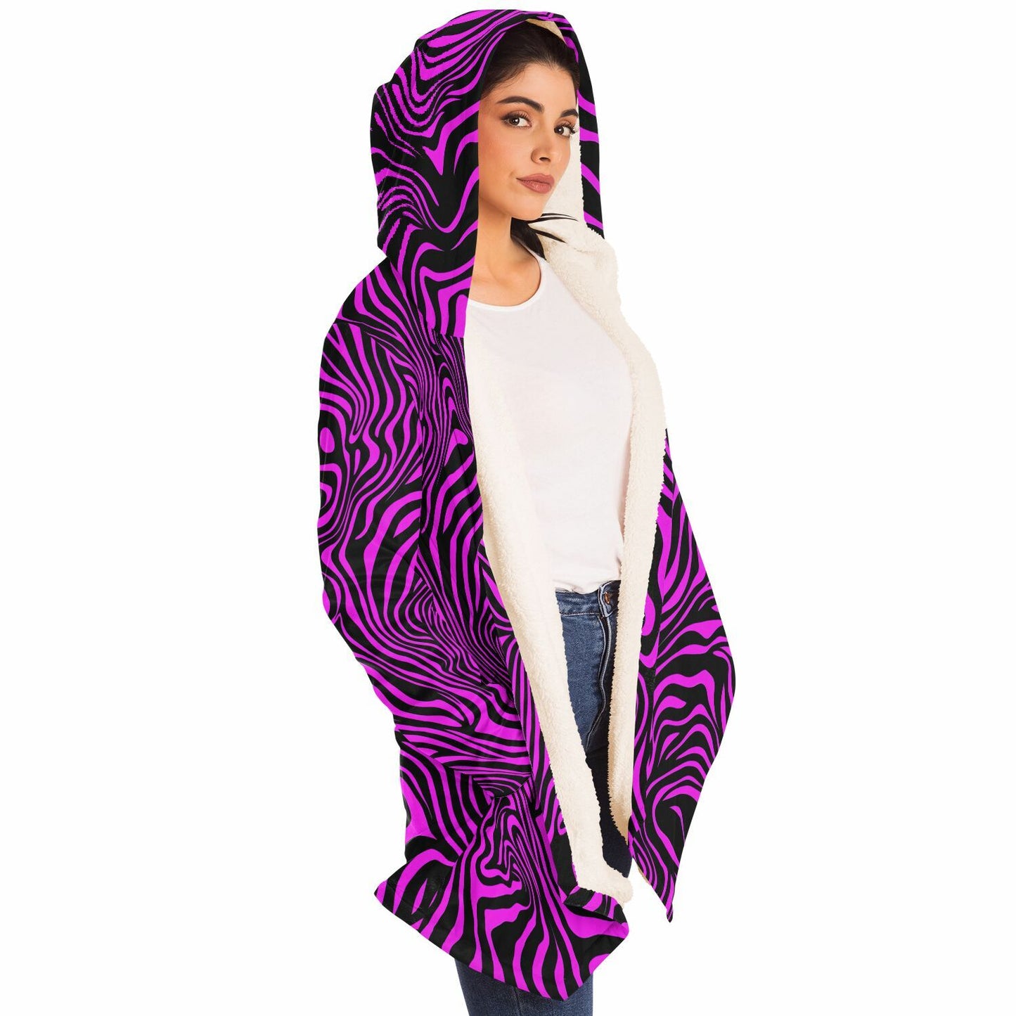 "Pink Zebra" HOODED CLOAK