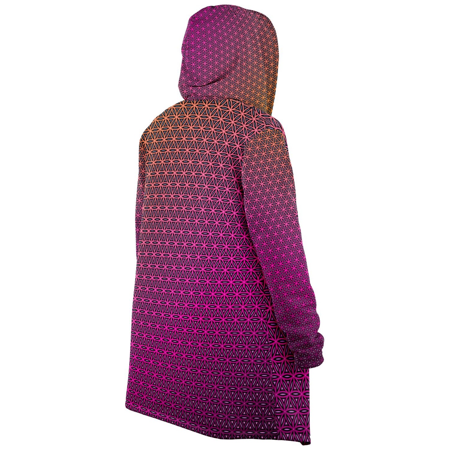 "Pink Flower of Life Pattern" HOODED CLOAK