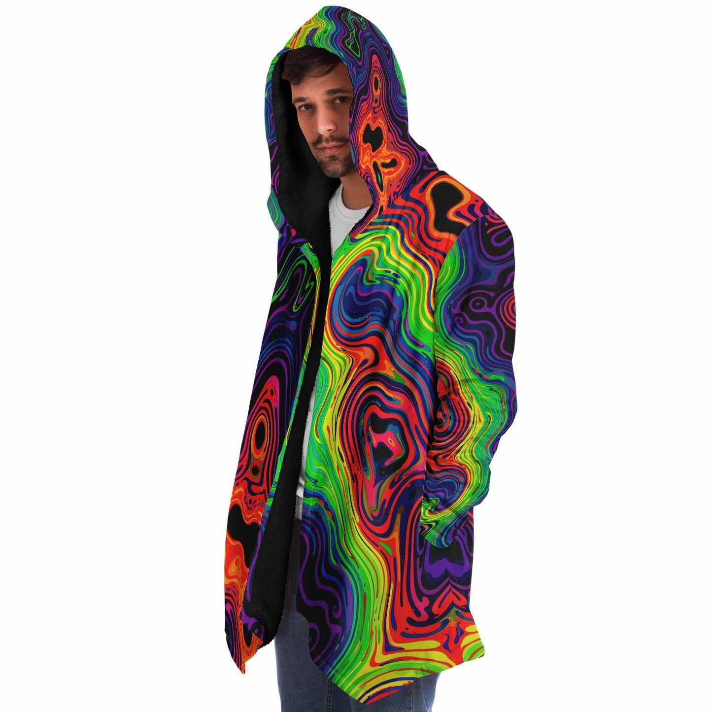 "Neon Spill" HOODED CLOAK